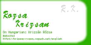 rozsa krizsan business card