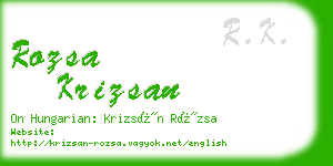 rozsa krizsan business card